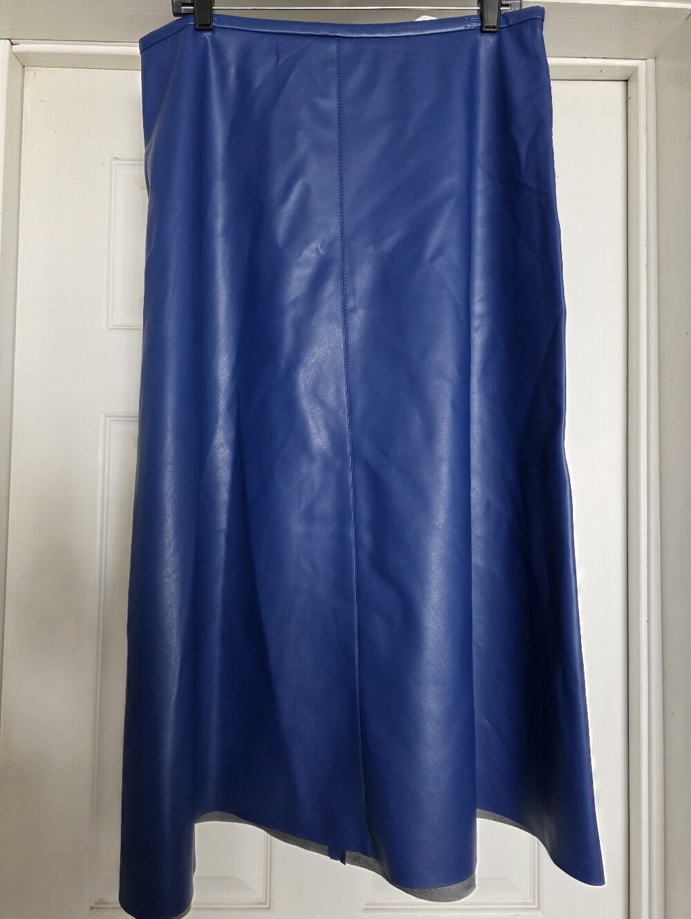 NWT Zara Royal Blue Faux Leather A-Line Skirt XL